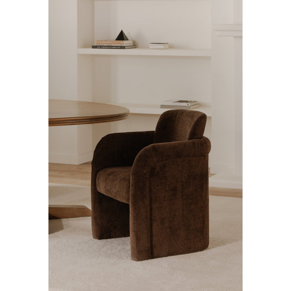 Moe's Mesto Rolling Dining Chair Dark Brown