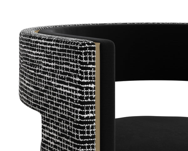 ADAMINA DINING ARMCHAIR - ABBINGTON BLACK / HOBBES NIGHT