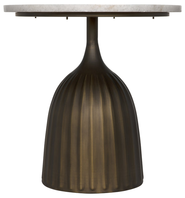 Samuel Side Table, Aged Brass