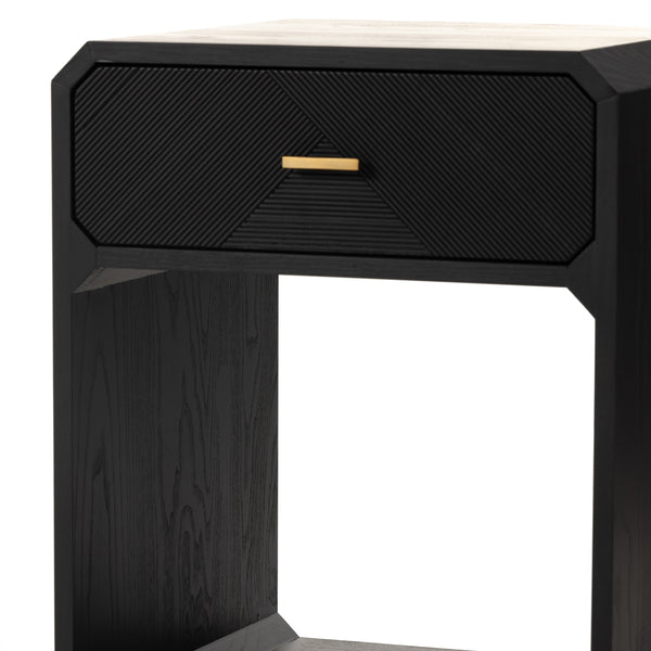 Caspian Nightstand in Black Ash Veneer