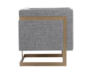 YVETTE ARMCHAIR - GOLD - CHACHA GREY
