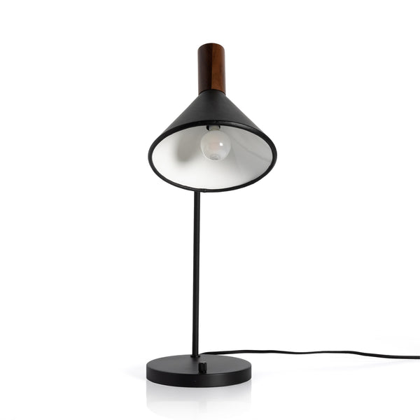 Cullen Task Lamp In Black Leather