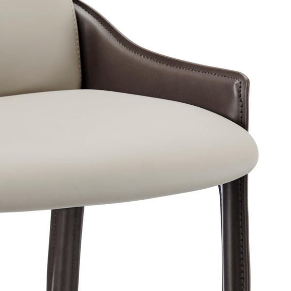 Stella Faux Leather Counter Stool, Taupe/Dark Brown