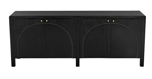 Weston Sideboard, Hand Rubbed Black with Light Brown Trim