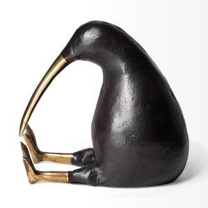 Dodo 7L x 4W Black Cast Aluminum Mauritian Bird Sculpture