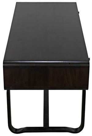 Voltes Ebony Walnut Desk with Matte Black Industrial Steel Base