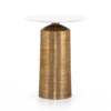 Delune Nightstand In Polished White Marble