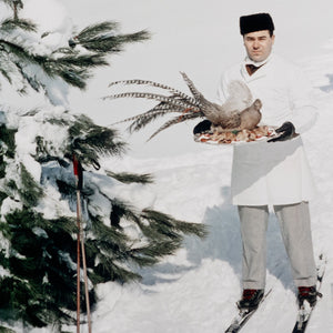 Skiing Waiters (24" X 24") In Slim Aarons's Showcase In Photography Art