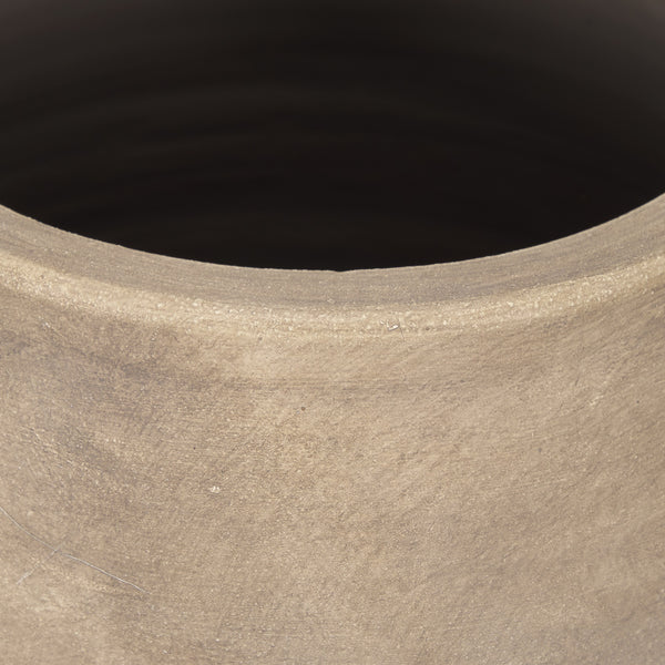 Tully Textured Matte Brown w/ Matte Black Ceramic Floor Vase