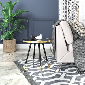 Particle Side Table Black & Gold