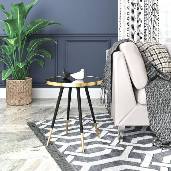 Particle Side Table Black & Gold