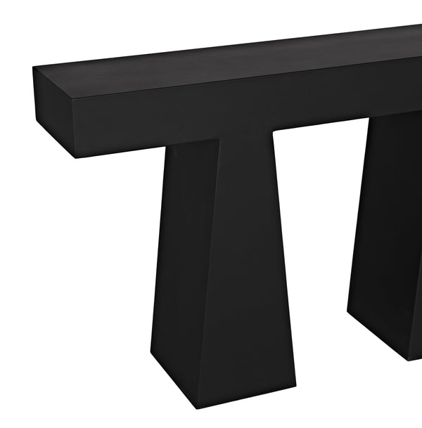Wendell Industrial Steel Console in Matte Black