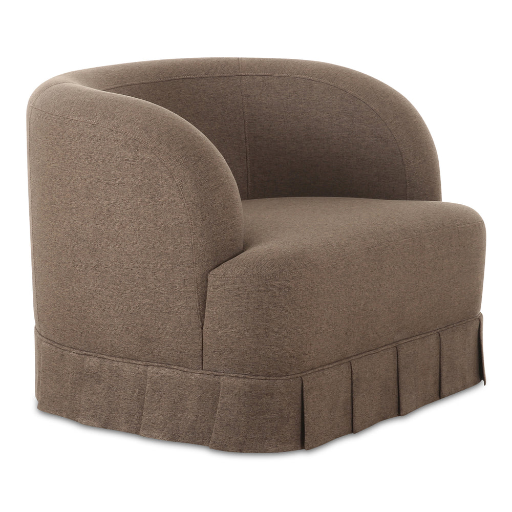 Moe's Maren Brown Swivel Chair with Pleat Base