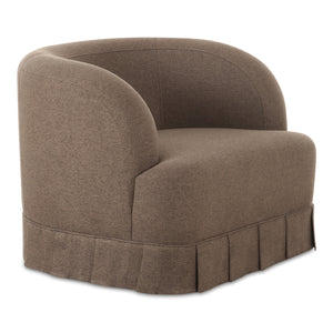 Moe's Maren Brown Swivel Chair with Pleat Base