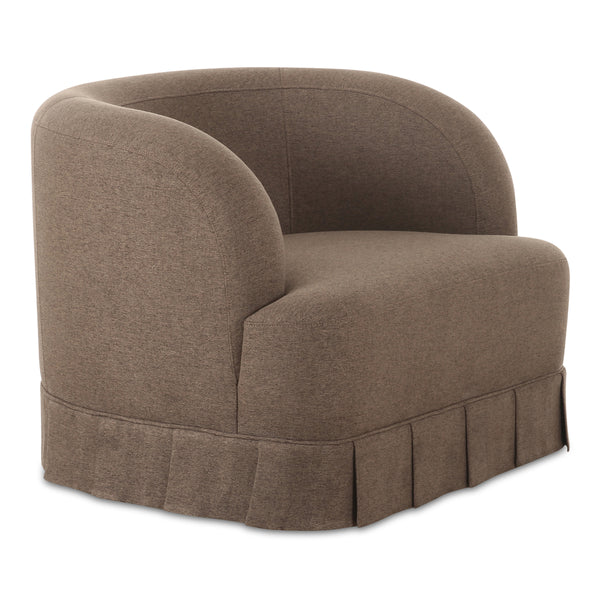 Moe's Maren Brown Swivel Chair with Pleat Base
