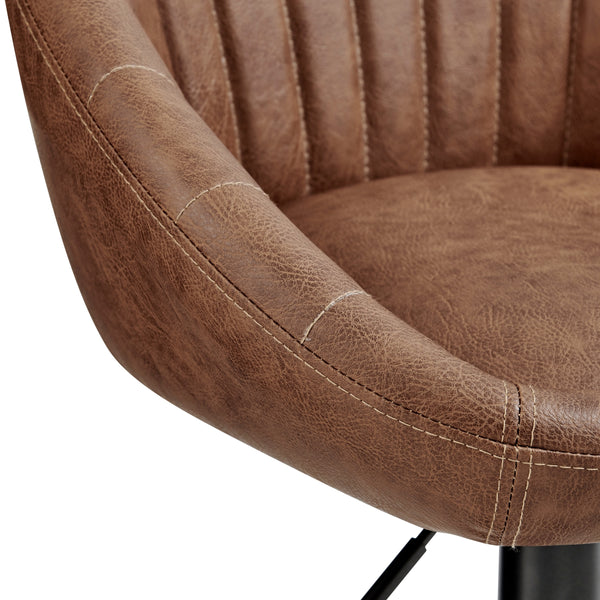 Watson KD PU Gaslift Swivel Bar Stool, Umber Brown