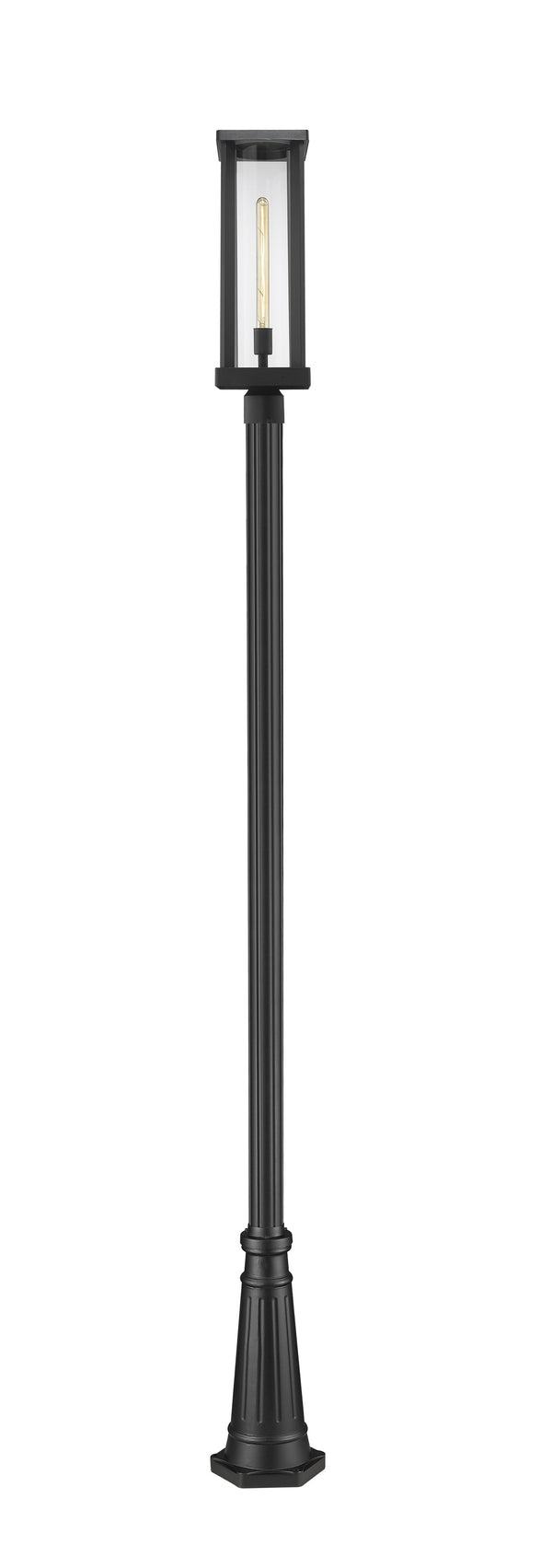 Glenwood 1 Light Outdoor Post Mounted Fixture in Black Finish