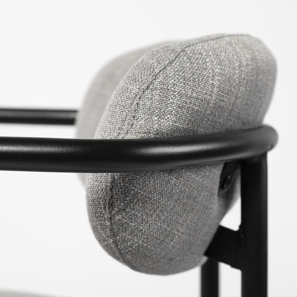Parker Gray Fabric Seat Black Metal Counter Stool