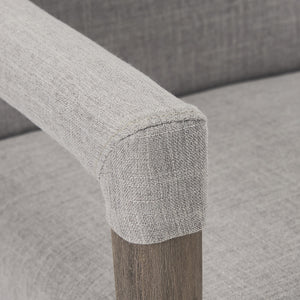 Palisades Grey Fabric Wrap Brown Wooden Frame Dining Chair
