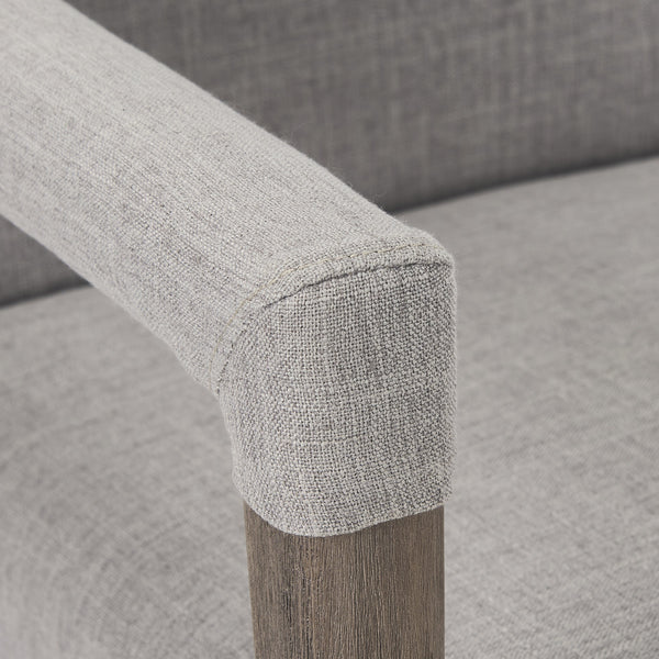 Palisades Grey Fabric Wrap Brown Wooden Frame Dining Chair