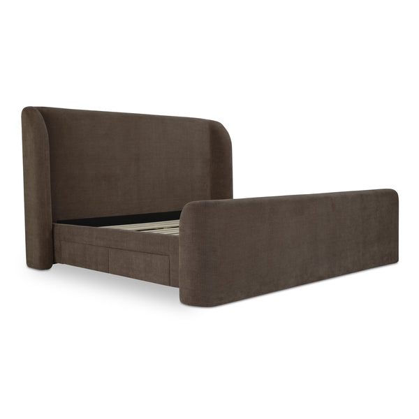 Sophia King Storage Bed in Brown with Drawers