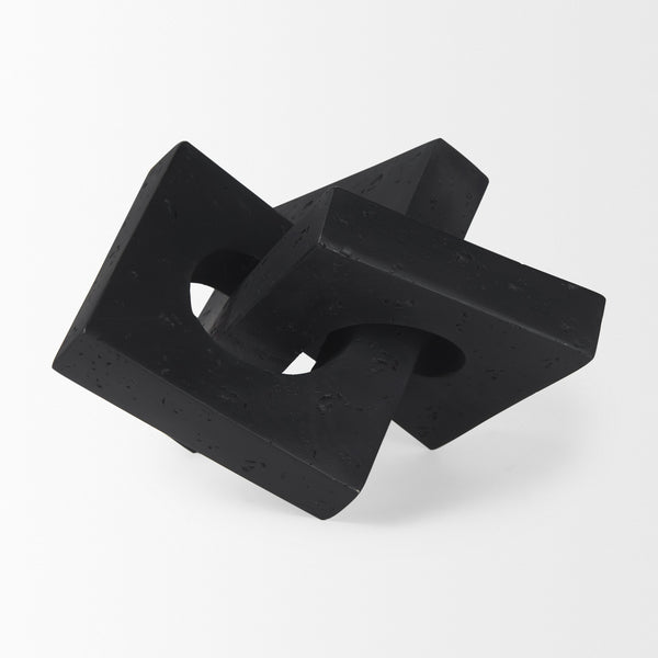 Linx  Small Matte Black Resin Sculpture Decorative Object