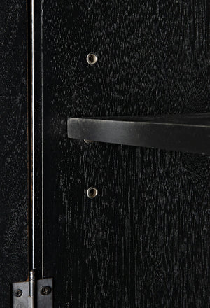 Noho Hutch in Mahogany, Hand-Rubbed Black with Light Brown Accents