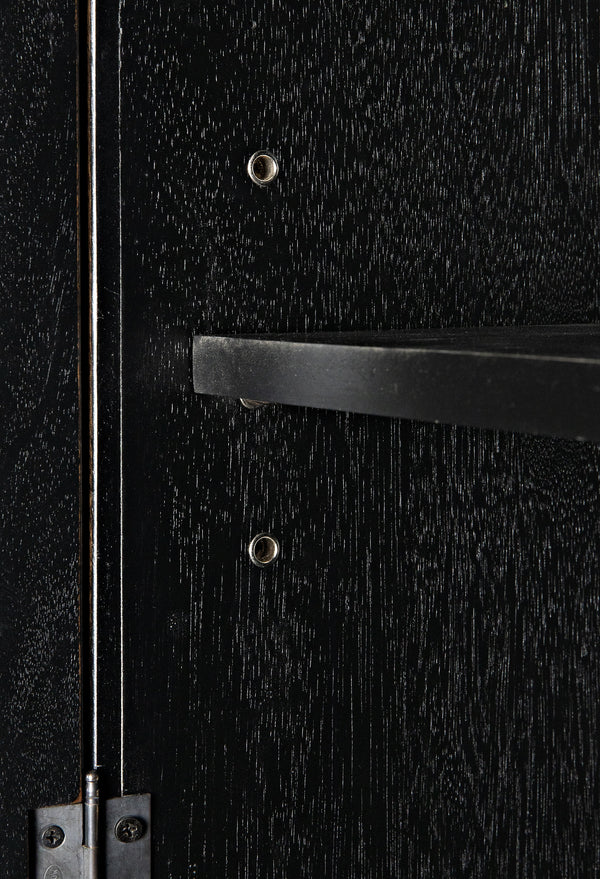 Noho Hutch in Mahogany, Hand-Rubbed Black with Light Brown Accents