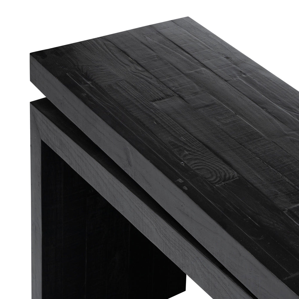 Matthes Large Console Table - Aged Black Pine
