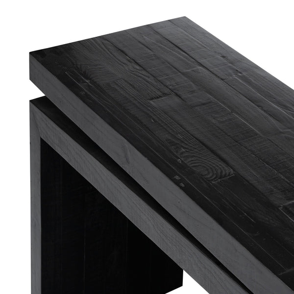 Matthes Large Console Table - Aged Black Pine