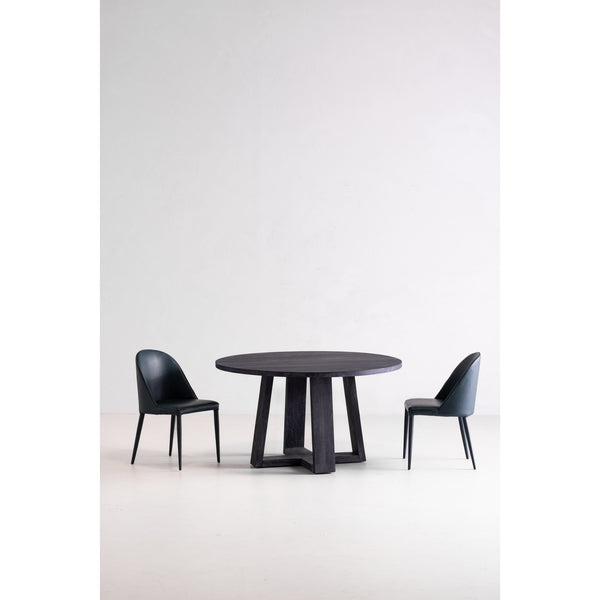 Moe's Burton Dining Chair Set of 2 in Dark Teal Vegan Leather