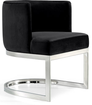 Donna Dining Chair In Black Velvet and Chrome