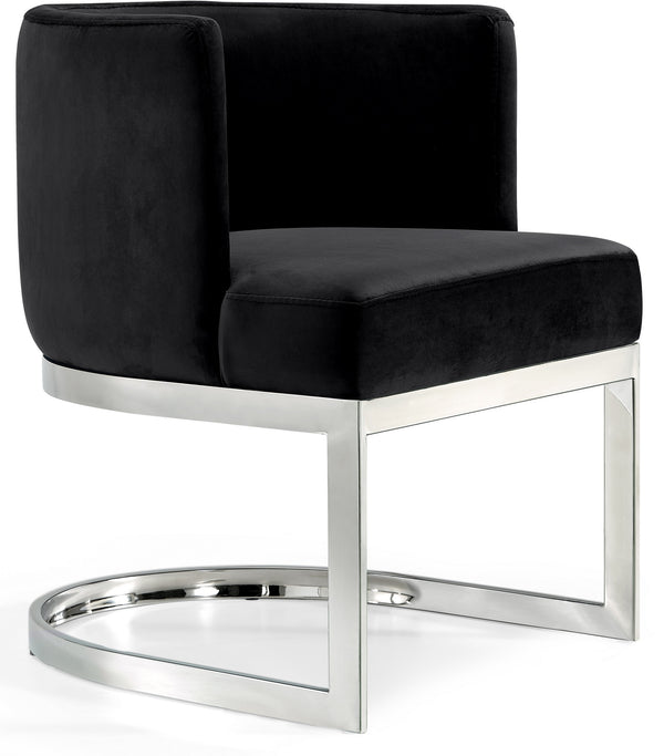 Donna Dining Chair In Black Velvet and Chrome