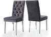 Pauline Dining Chair In Grey Velvet
