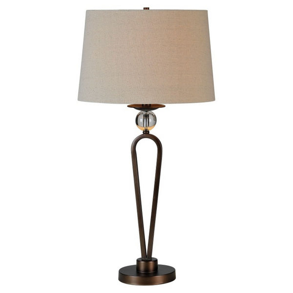 Pembroke Table Lamp In Bronze, Beige