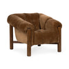 Sansa Upholstered Accent Chair with Oak Wood Arms - Bronze
