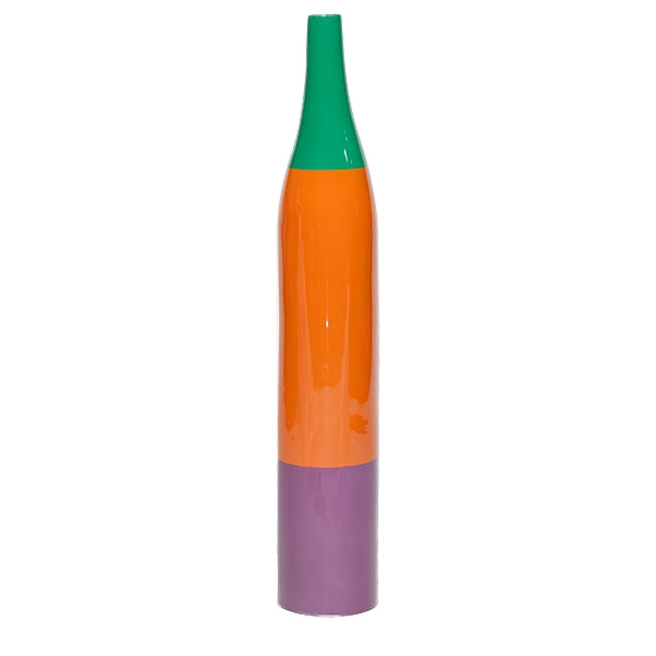 Bottle Vase,Grn/Or/Pur31.5"H