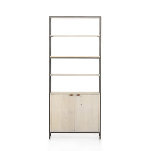 Trey Modular Wide Bookcase In Dove Poplar