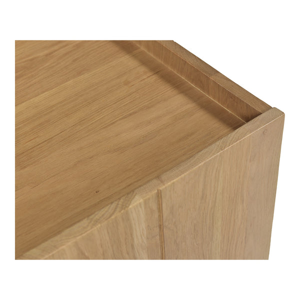 Plank Nightstand in Natural Oak with Storage Cabinet