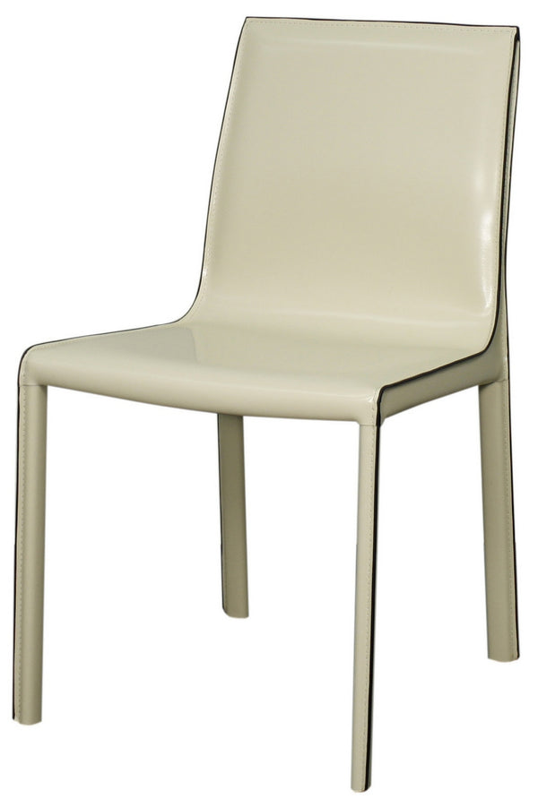 Gervin Recycled Leather Chair In Vanilla