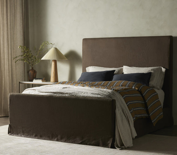 Daphne Slipcover Queen Bed - Brussels Coffee