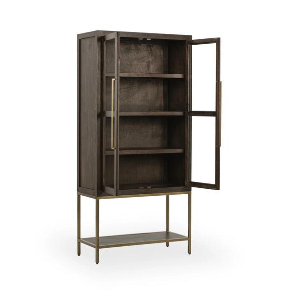 Freemont Solid Wood Tall Cabinet - Kona Brown