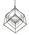 Euclid 6 Light Chandelier in Chrome + Matte Black Finish