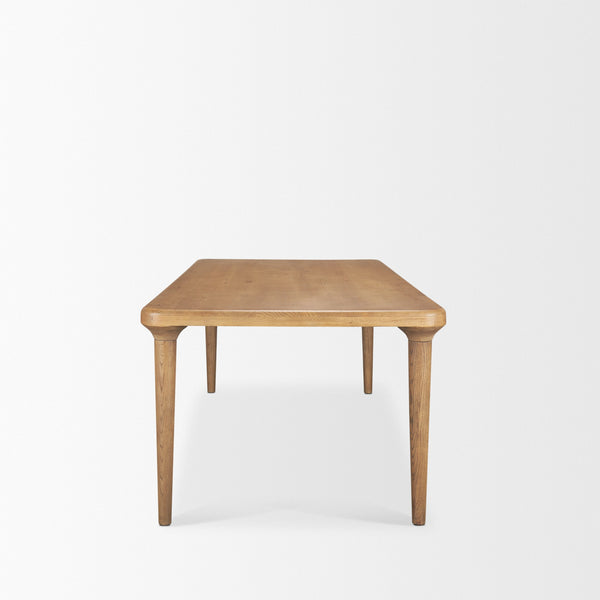 Suvan 84L Light Brown Rectangular Oak Wood Dining Table