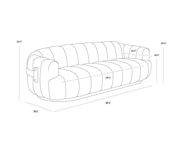 TADEO SOFA - WARM BROWN - DOVE CREAM