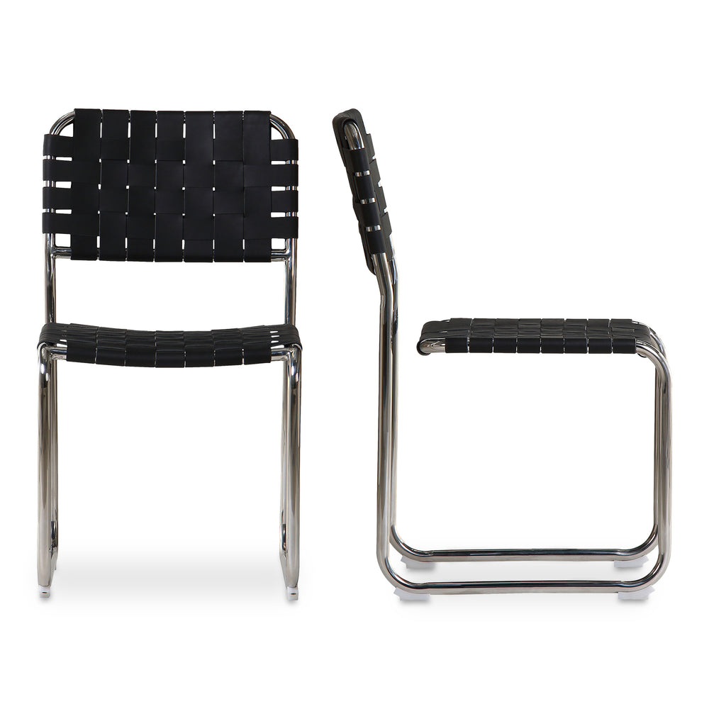 Moe's Moma Dining Chair Set - Black Leather