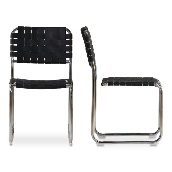 Moe's Moma Dining Chair Set - Black Leather