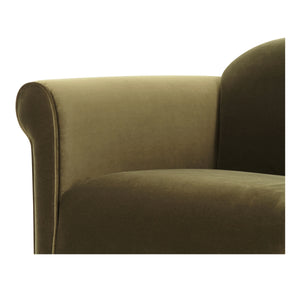 Harmony Accent Chair in Dark Green Faux Mohair