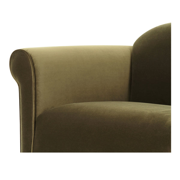 Harmony Accent Chair in Dark Green Faux Mohair