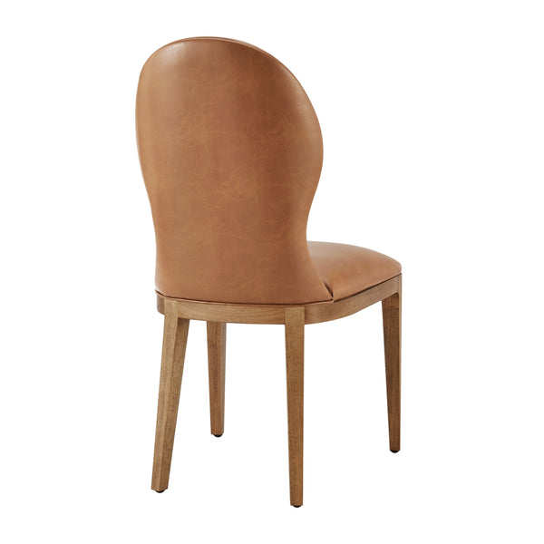 Eldoris Faux Leather Dining Side Chair, Borneo Chocolate